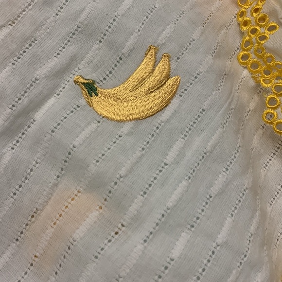 Anthropologie Eva Franco bananas 🍌 top embroidered new with tags size small - Picture 4 of 7